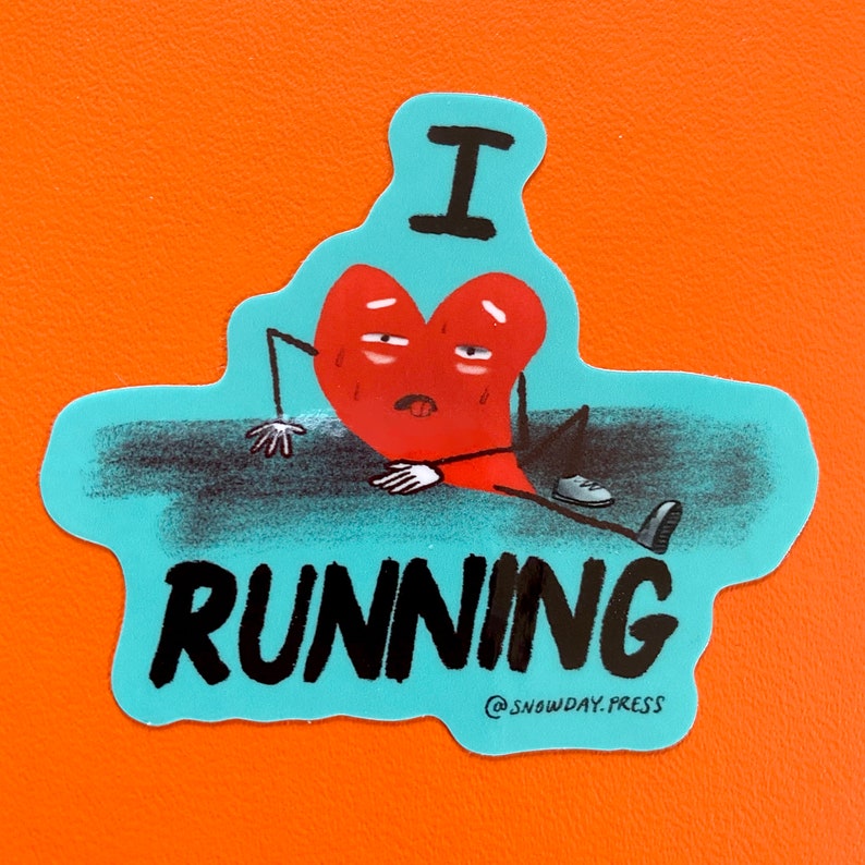 Running Sticker I run sticker I love running stickers for runners marathon sticker image 5
