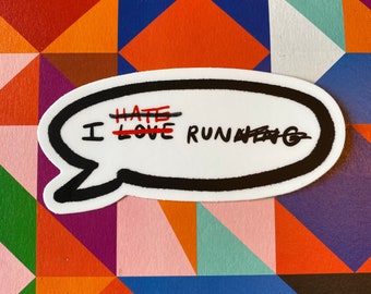 Running Sticker | I run sticker | I love running | stickers for runners | marathon sticker