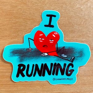 Running Sticker | I run sticker | I love running | stickers for runners | marathon sticker