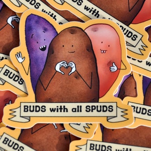 Buds With All Spuds Sticker Potato Lover Sticker Cute Potato Sticker image 5