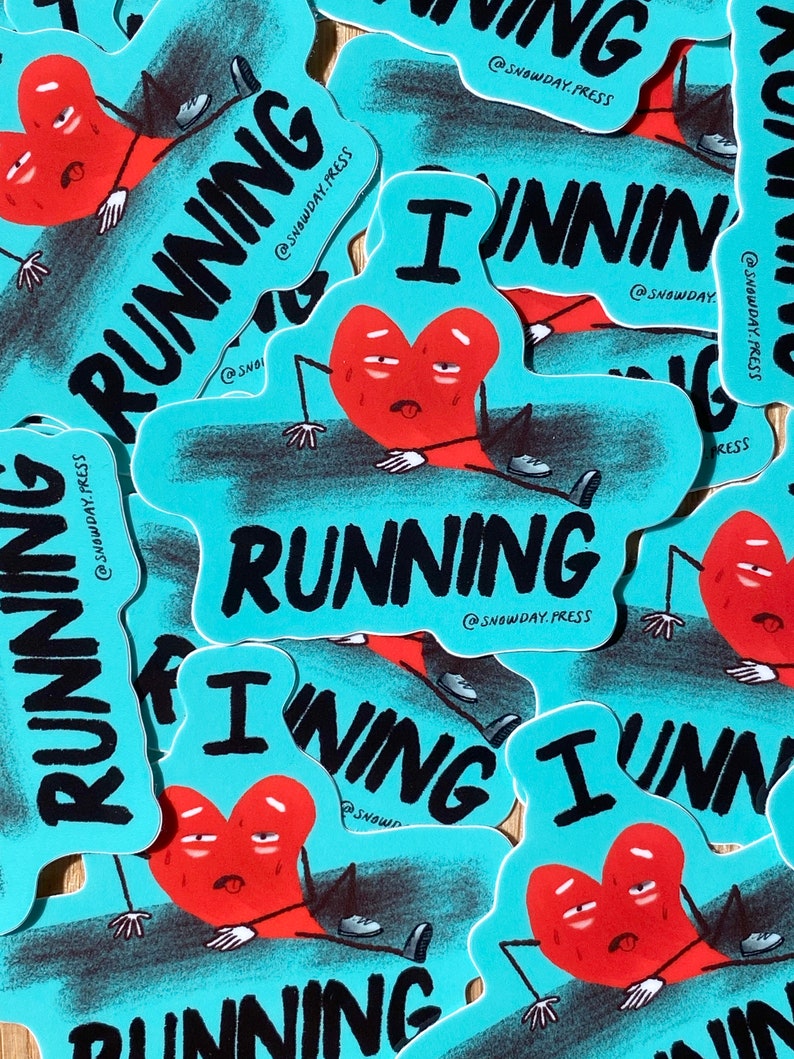 Running Sticker I run sticker I love running stickers for runners marathon sticker image 4