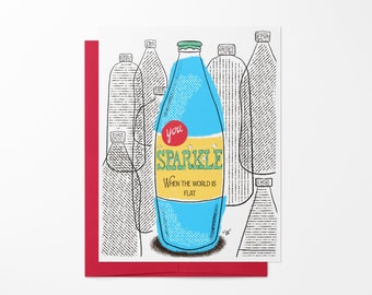 You Sparkle Greeting Card | Sparkling Water Friendship Card