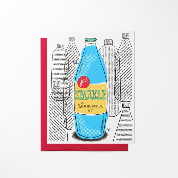 You Sparkle Greeting Card | Sparkling Water Friendship Card