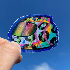 Motorcycle Helmet Sticker | Motorcyle Sticker | Sparkly Motorcycle Helmet Sticker