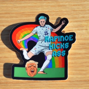 Megan Rapinoe Sticker | US Women&#39;s Soccer sticker | Megan Rapinoe Kicks Ass sticker | USWNT sticker | prism holographic rainbow sticker