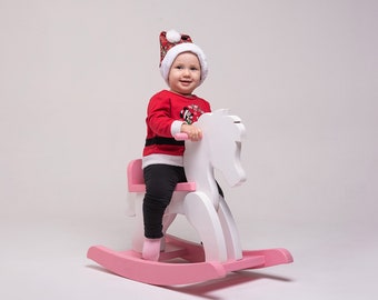 Caballo mecedor de madera, Caballo mecedor personalizado, Juguete de caballo de madera, Caballo mecedor para niños, Caballo mecedor clásico Juguetes infantiles hechos a mano de madera