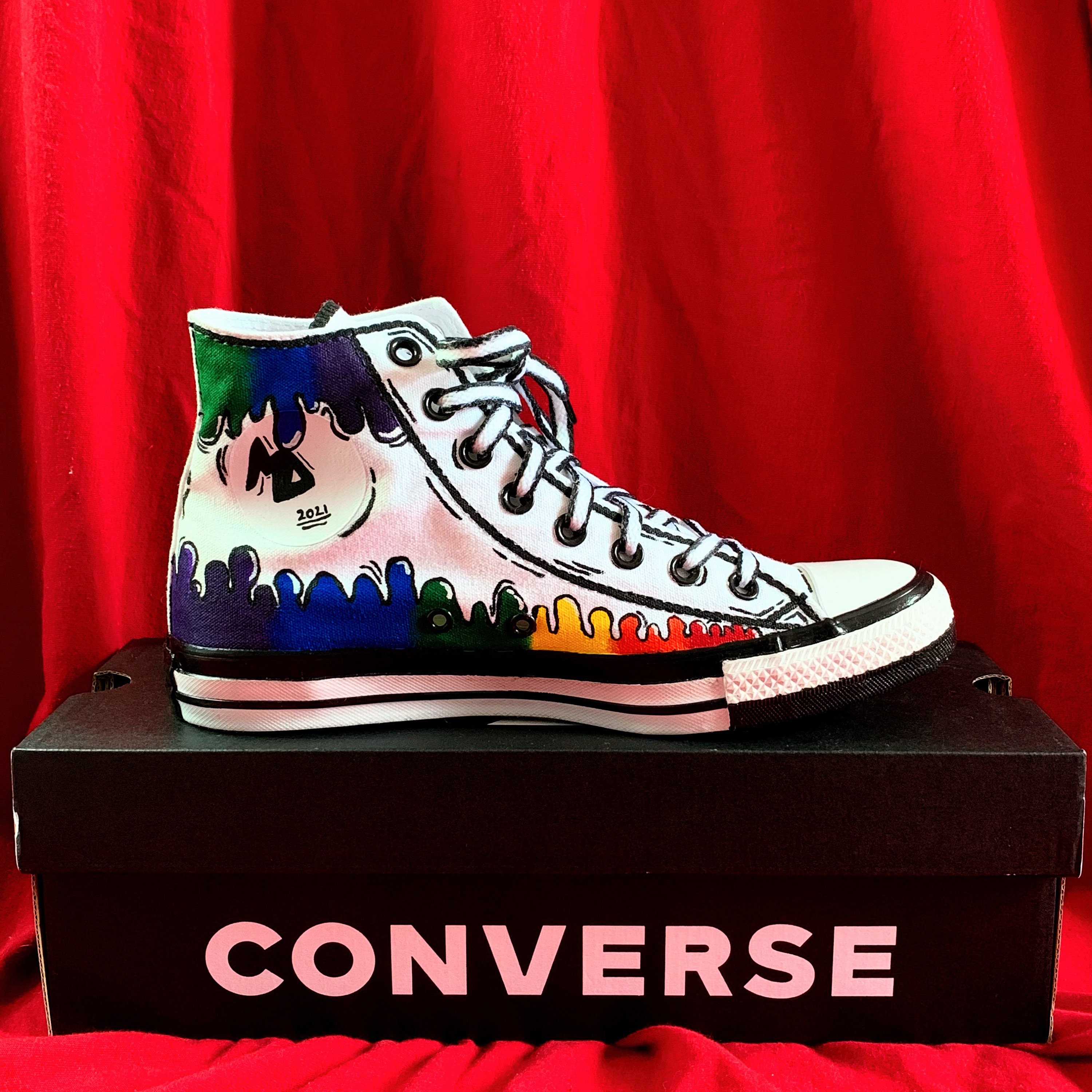 Custom Cartoon Drip Converse Etsy UK