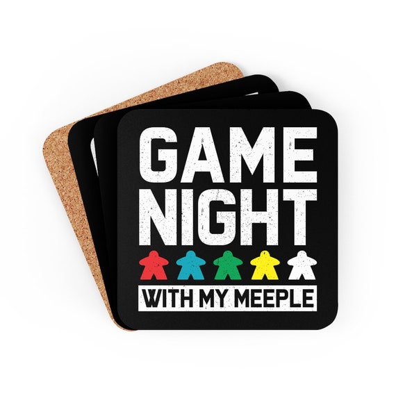 Meeple Drink Coasters- Set of 6  Meeple Design Gifts for Board