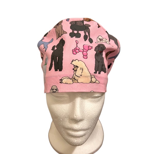 Poodles - Pink -  Scrub Cap Euro Style