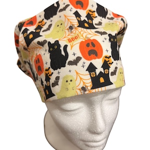 Halloween- Spooky Halloween  Euro Style Scrub Cap