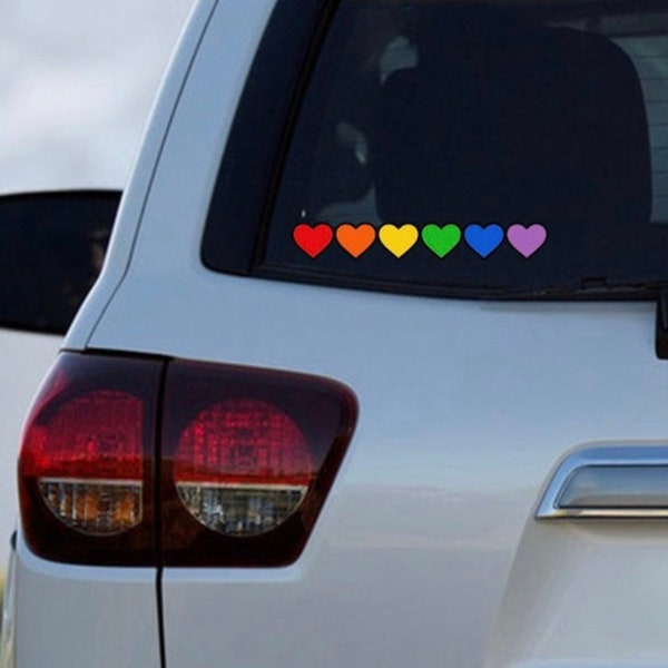 Rainbow Hearts Pride Decal