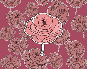 Vulva Rose Sticker