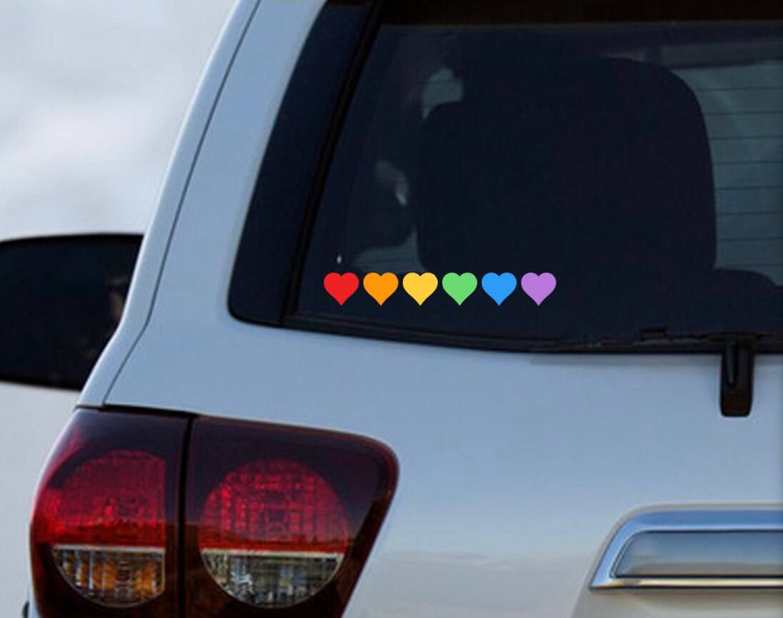 Rainbow Hearts Pride Decal