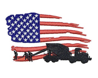 Cement Mixer US Flag Logo Design for Machine Embroidery (TESTED)