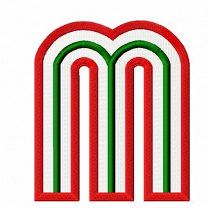 Mexico &#39;M&#39; Logo for Machine Embroidery DST PES VIP and More