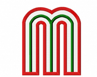 Mexico &#39;M&#39; Logo for Machine Embroidery DST PES VIP and More