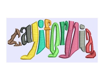 California Logo Design in a Bear Shape for Machine Embroidery (TESTED)