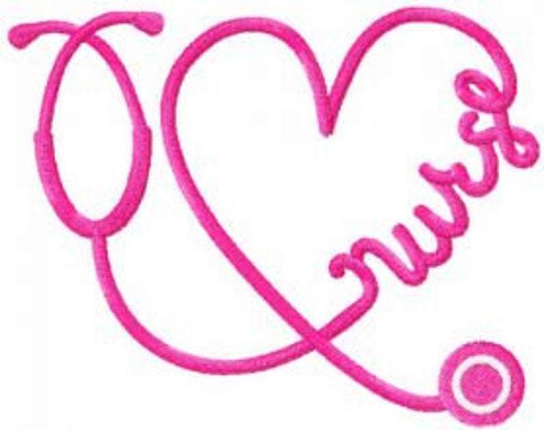 Nurse is Love Stethoscope Logo Design for Machine Embroidery TESTED Etsy