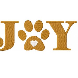 Joy Paw Print Logo Design für Maschinenstickerei (GEPRÜFT)