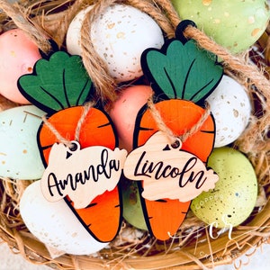 Easter Basket Tag / Easter Name Tag / Custom Easter Tag / Bunny Name Tag / Custom Name Tag / Wooden Easter Tag