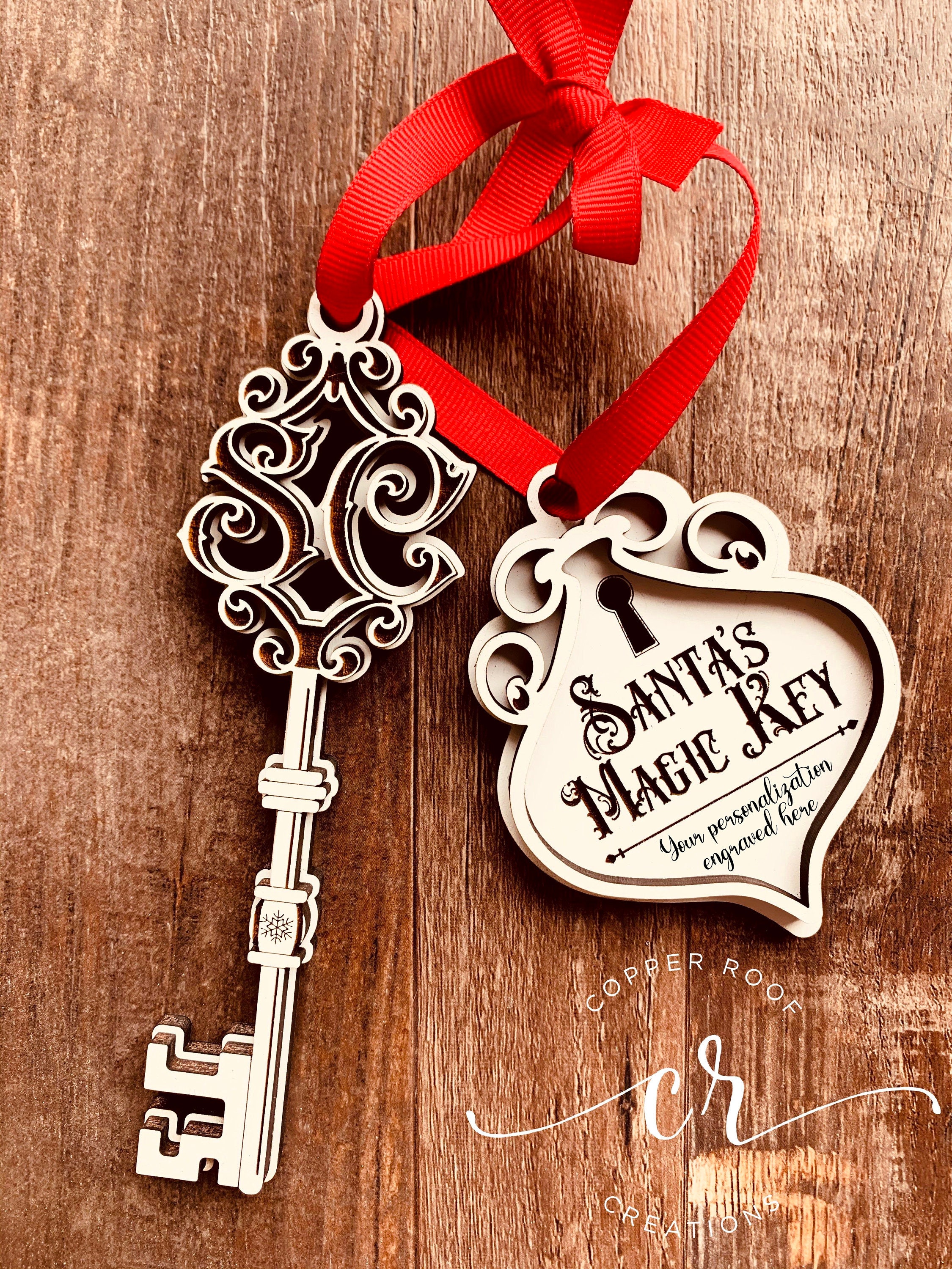 CopperRoofCreations Santa's Magic Key Custom Personalized Santa's Magic Key Laser Cut Santa Key