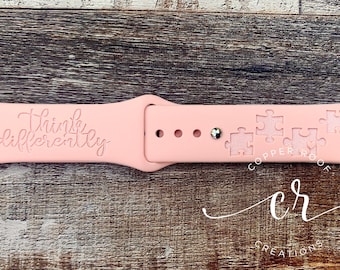 Autism Awareness Apple Watch Band Laser Engraved