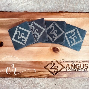 Custom Laser Engraved Slate Coasters / Slate Coaster Set