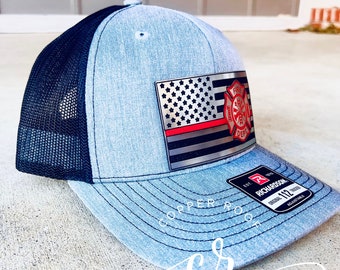 thumbnail interactive-video image 1 of Thin Red/Blue Line USA Flag Embroidered Baseball Cap – Police & Firefighter Tribute Hat 1 of 4