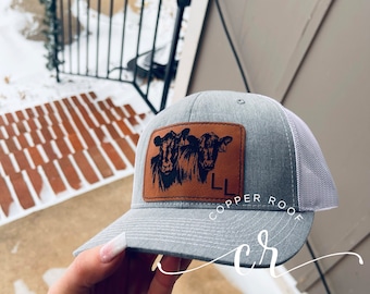 Engraved Patch Cow Hat / Richardson Farm Hat / Custom Brand Hat / Custom Engraved SnapBack Hat /Eartag Hat