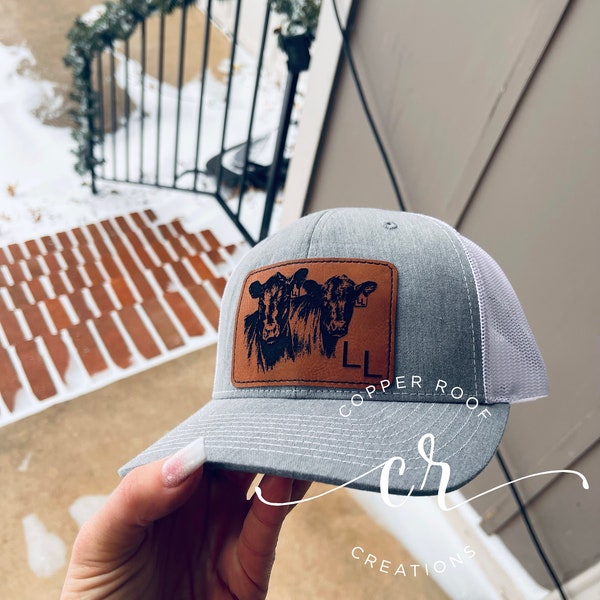 Engraved Patch Cow Hat / Richardson Farm Hat / Custom Brand Hat / Custom Engraved SnapBack Hat /Eartag Hat