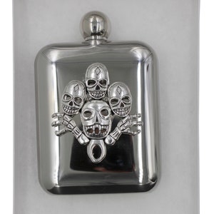 6 oz. Flask with Skull Claw Flask 6 Oz  Flask NEW