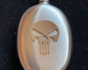Pewter Skull Silhouette Flask - 3.5 Oz