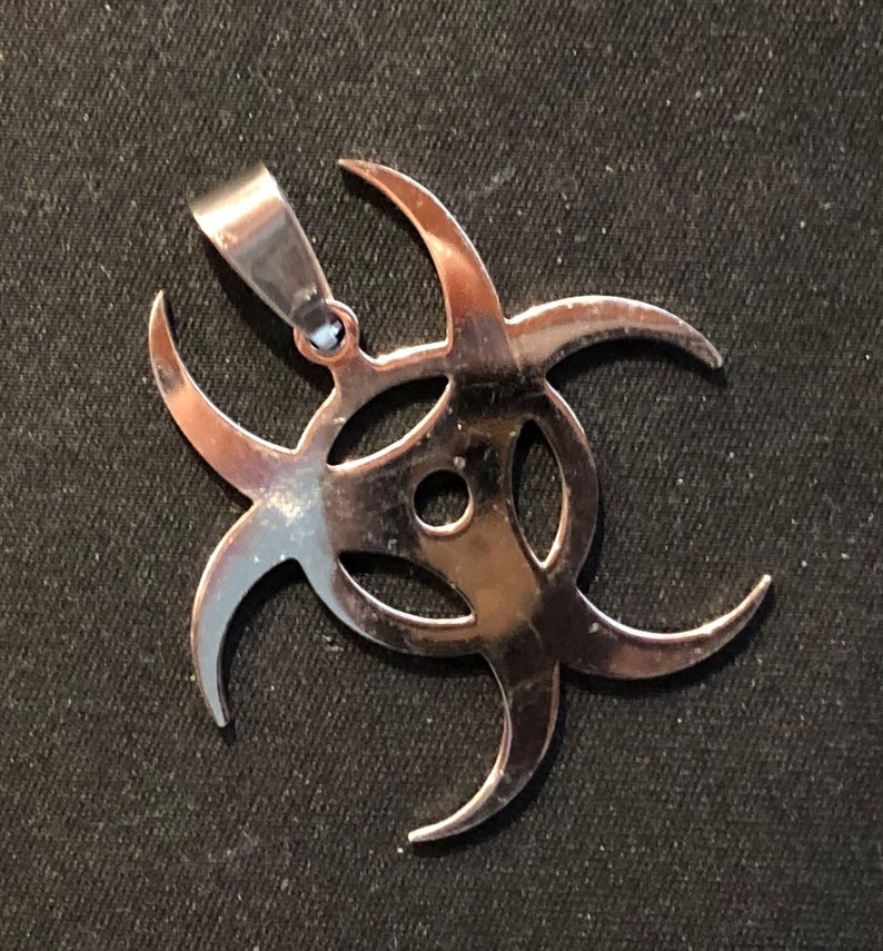 These Stainless Steel Biohazard sign jewelry armor apocaliptyc Charm Lot 12 pcs