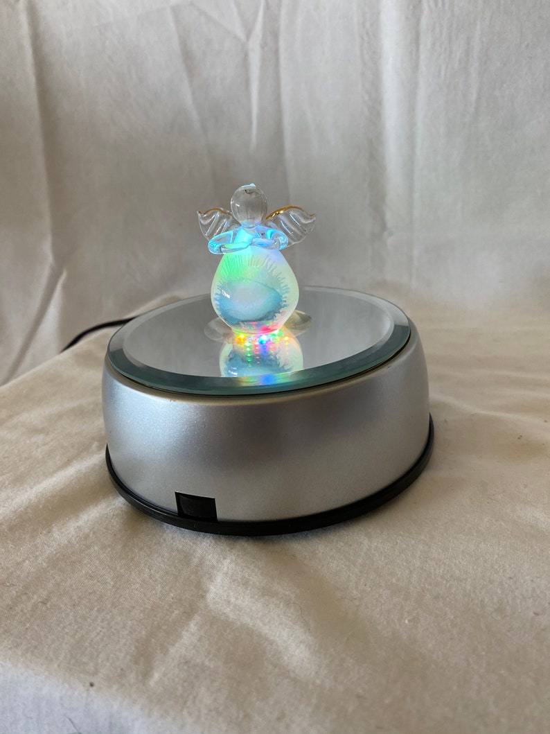 Rotating Lighted Display Stand With Silver Base Multi Etsy