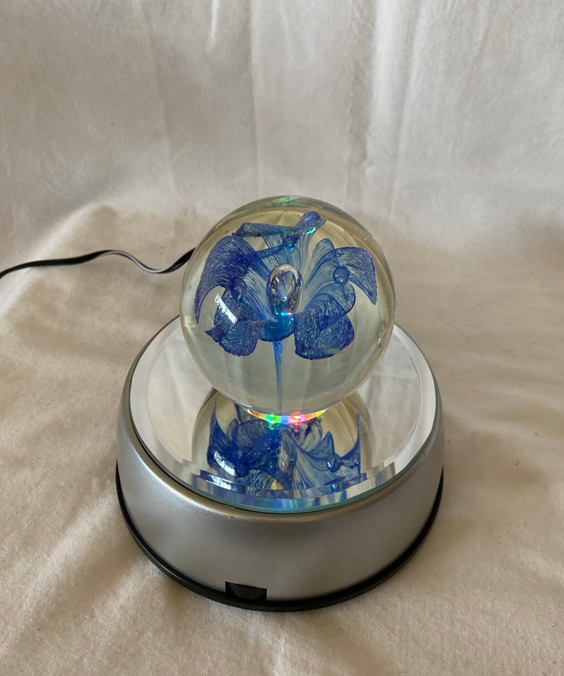 Rotating Lighted Display Stand With Silver Base Multi Etsy