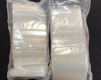 May include: Two rolls of clear plastic resealable bags with a zipper closure. The bags are packaged in clear plastic.
