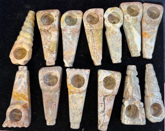 Designer Hand-Carved Onyx Tobacco Pipe