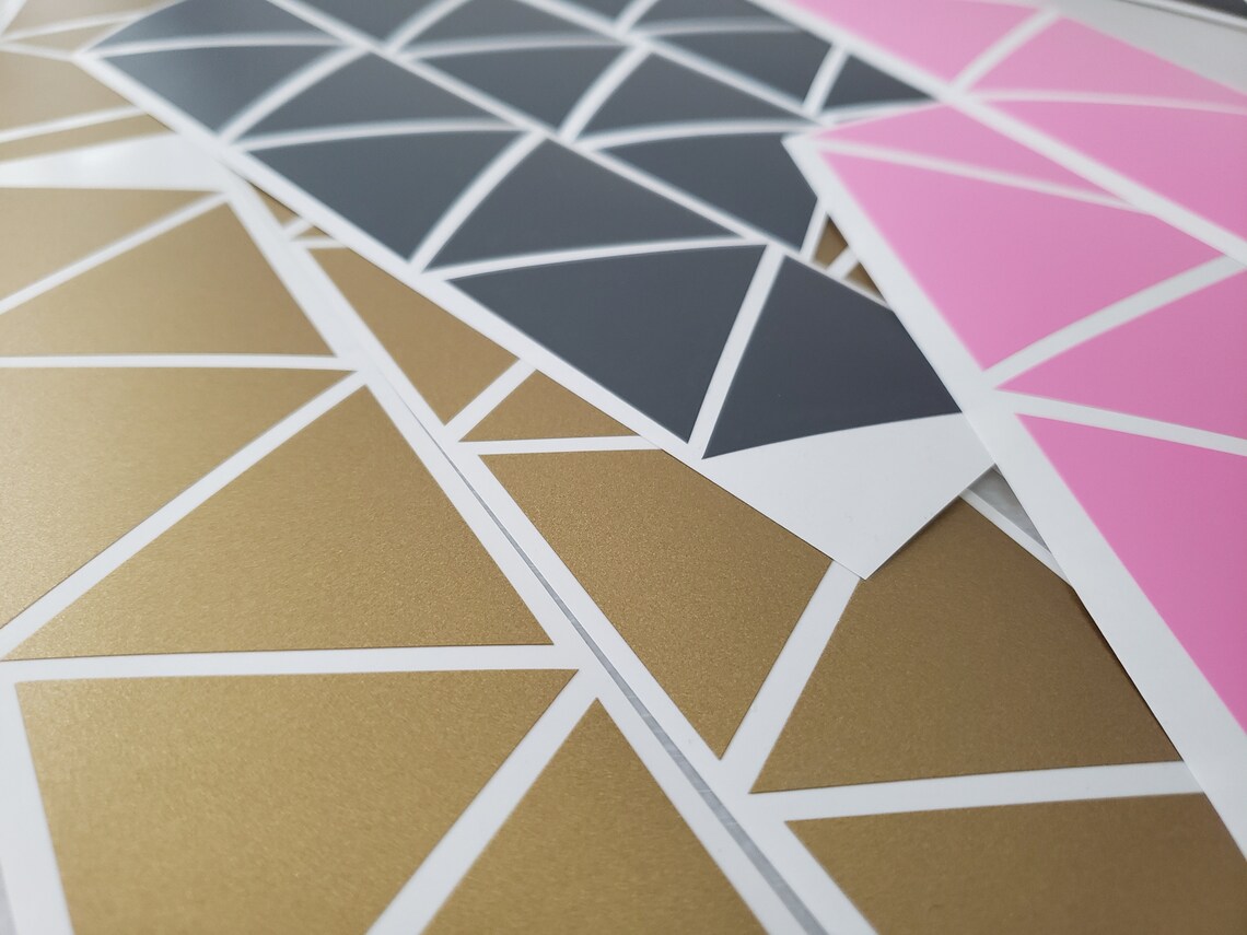 Gold Triangles Wall Decals Wall Sticker Decor Choose Size 1 Inch,2,3