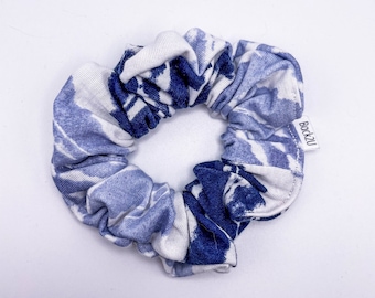 Shibori Jersey Knit Scrunchie made with elastic that won't hurt your wrist or break you hair.