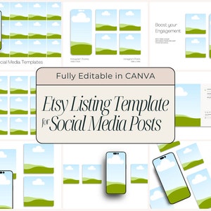 10 modèles d&#39;annonce Etsy pour les publications sur les réseaux sociaux - Conception de modèle d&#39;annonce Canva - Modèles d&#39;image pour les conceptions de publications sur les réseaux sociaux
