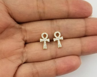 ankh cross earrings