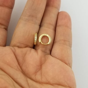 Baby Huggie Hoop Earrings,Diamond Hoop Earrings, Gold Huggie Hoop Earrings, Sterling Silver Huggie Hoop Earrings, Baby Earrings, Small Hoop