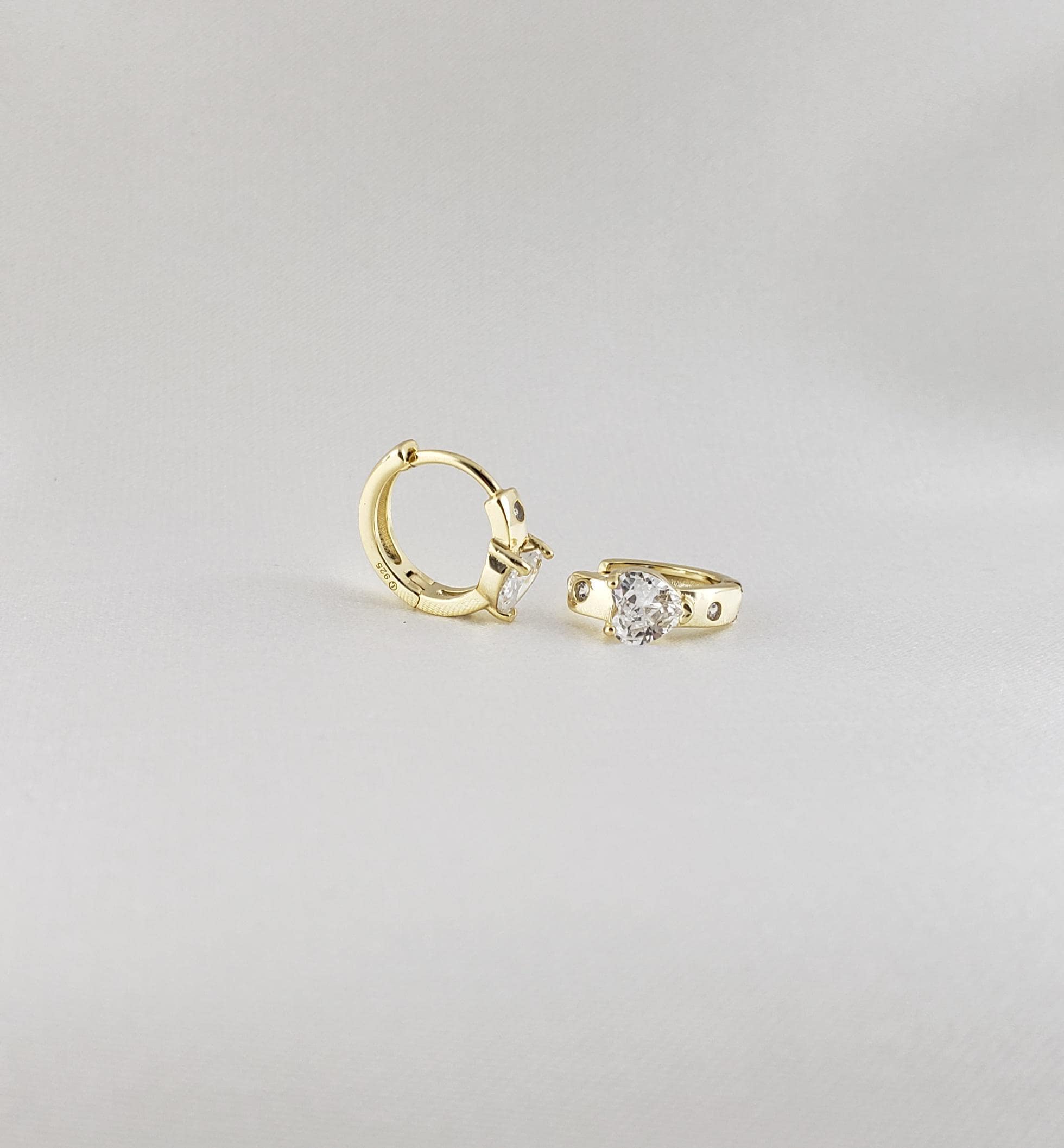 Gold Huggie Hoop Earrings,Diamond Hoop Earrings, Silver Hoop Earrings, Sterling Silver Huggie Hoop Earrings, Baby Earrings, Small Hoop