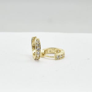 Baby Huggie Hoop Earrings,Diamond Hoop Earrings, Gold Huggie Hoop Earrings, Sterling Silver Huggie Hoop Earrings, Baby Earrings, Small Hoop
