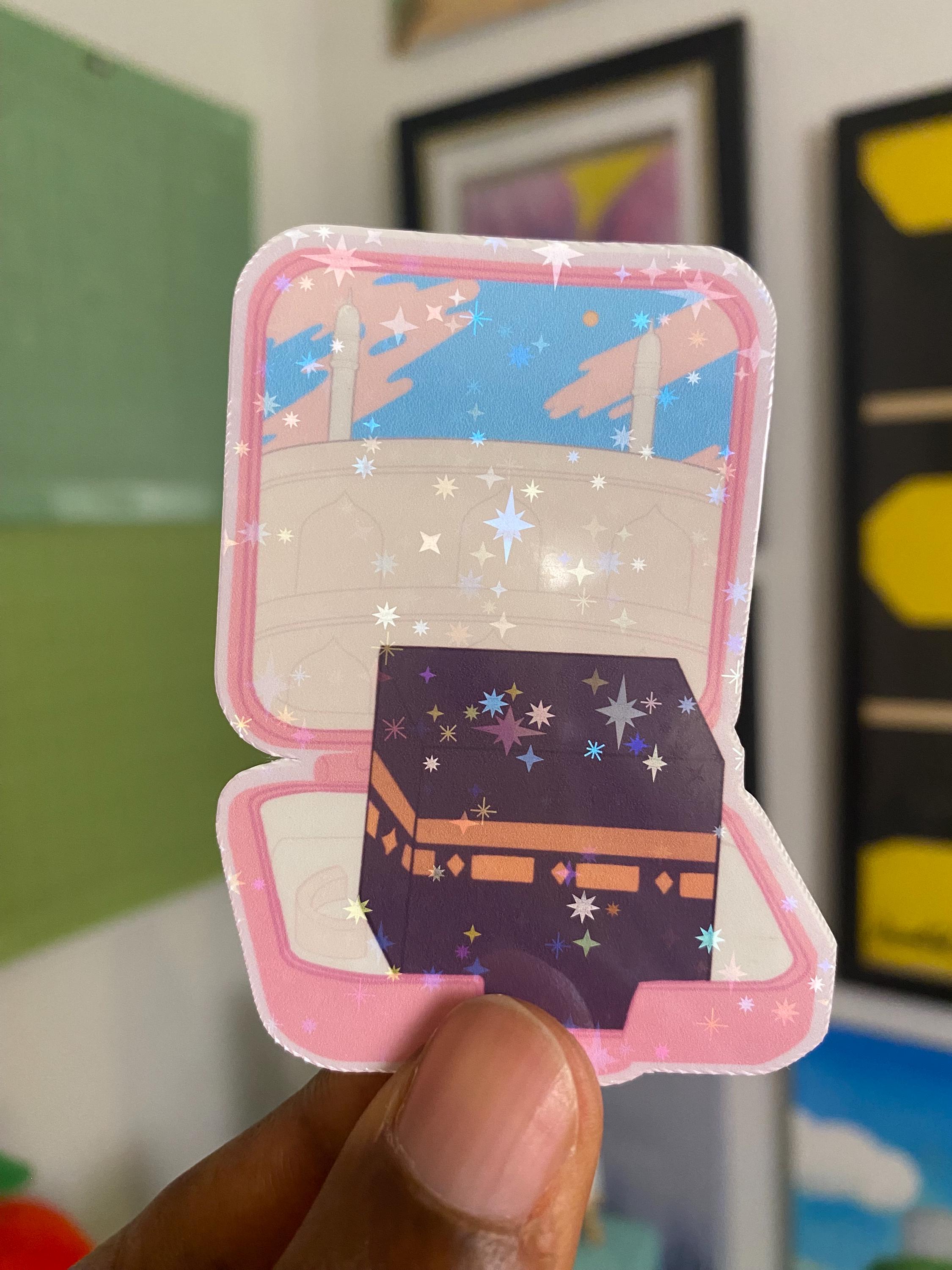 Pink Pocket Kaaba Compact | Cute Sticker Waterproof Water Bottle Laptop ...