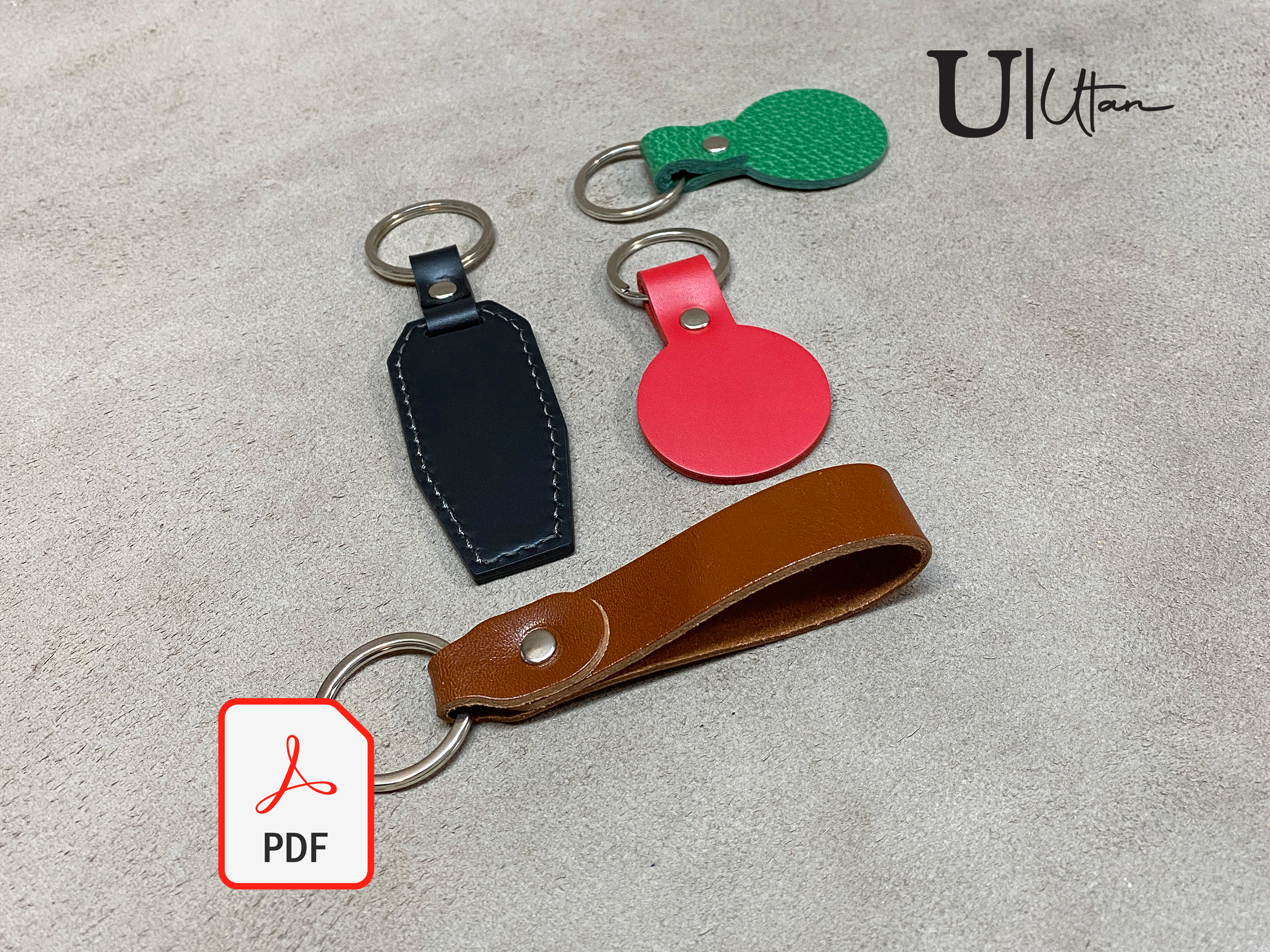 PDF Leather Keychain Pack Digital Template Pattern - Etsy