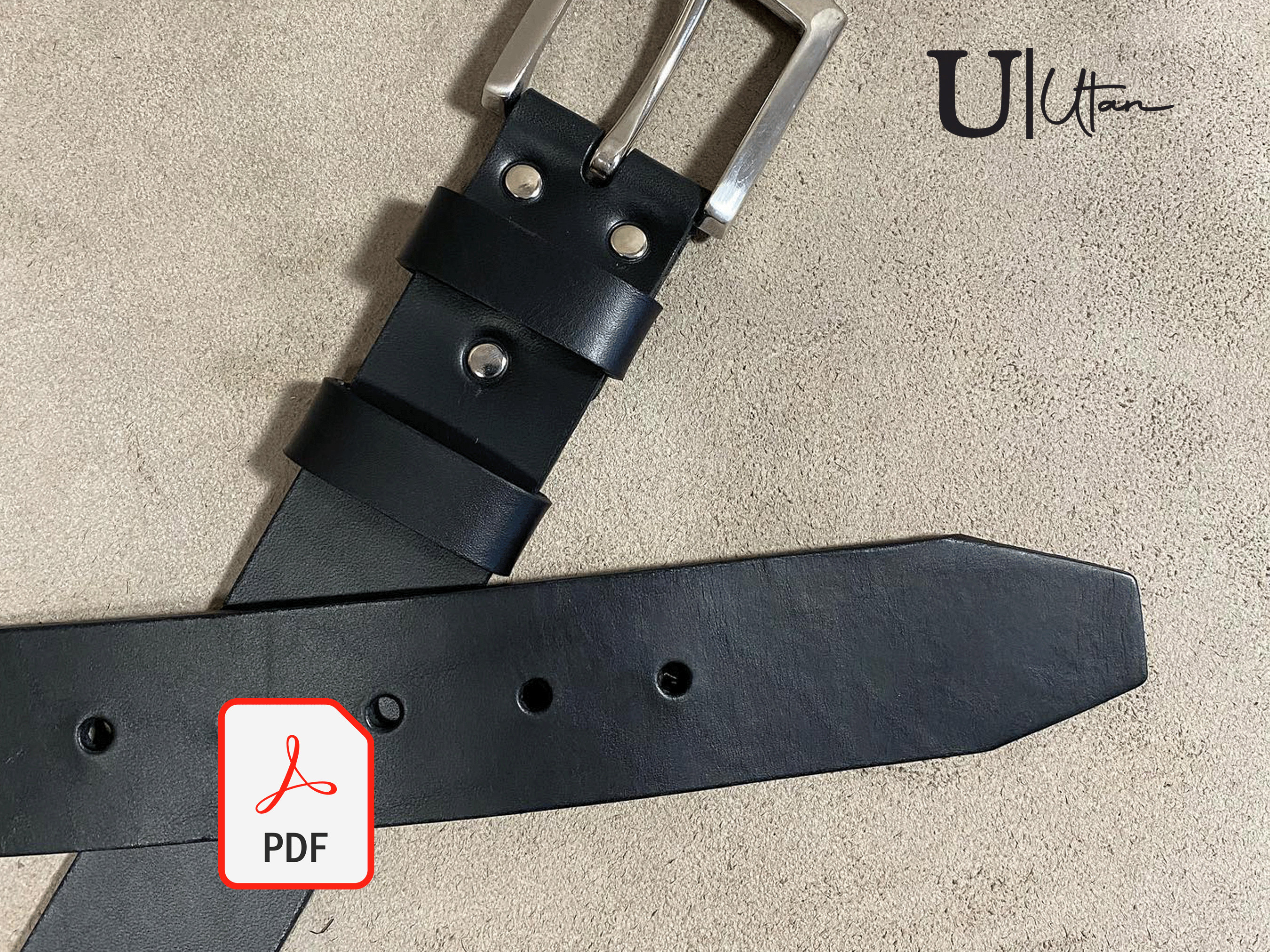 PDF Leather Belt End Template 40 38 35 Mm Pattern Etsy