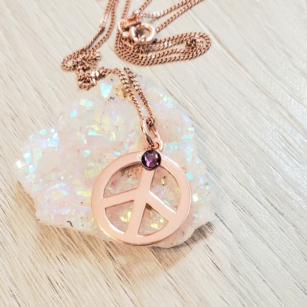 Swarovski peace sign necklace