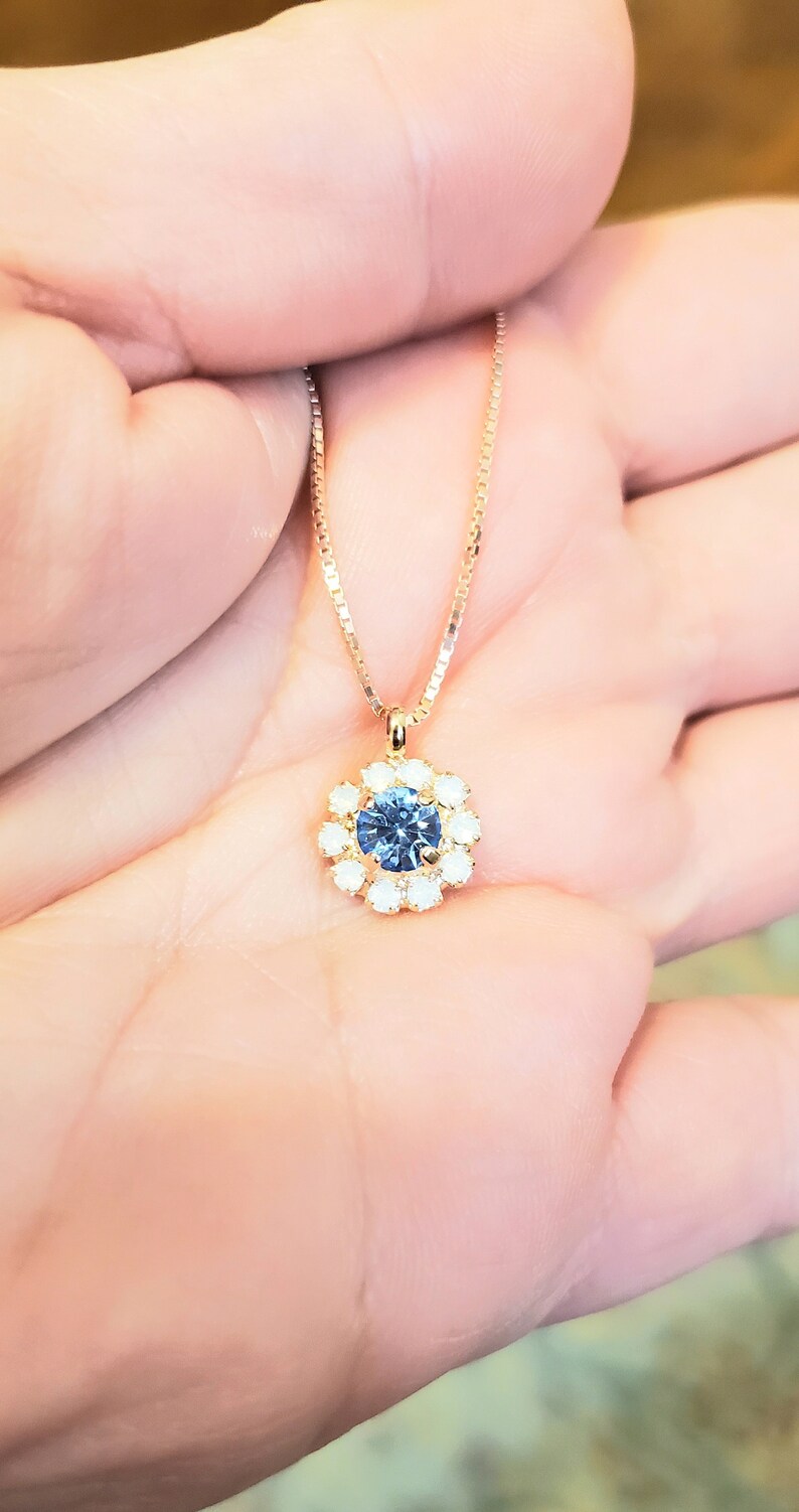 Swarovski Opal and Emerald or Light Sapphire Rose Gold Etsy