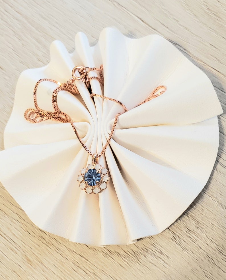 Swarovski Opal and Emerald or Light Sapphire Rose Gold Etsy